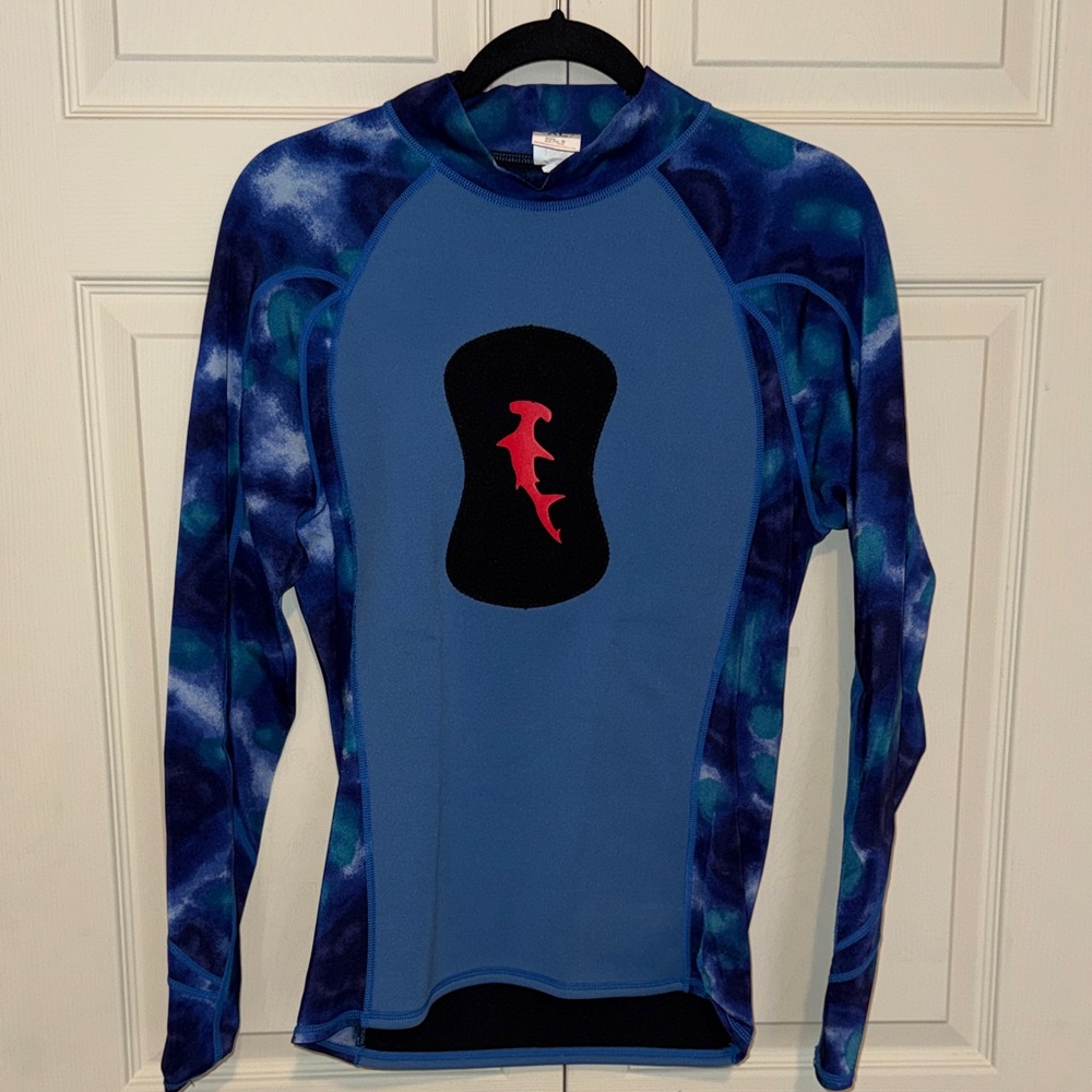 Hammerhead spearguns Blue Shark Logo Rash Guard Long Sleeve